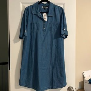 NWT Karen Scott Women’s Woven Denim Short-Sleeved Dress